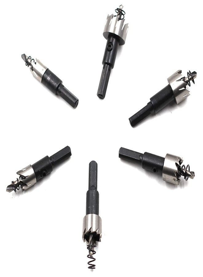 uptodateproducts مجموعة مثقاب HSS مكونة من 6 قطع لقطع وثقب المعادن المصنوعة من الفولاذ المقاوم للصدأ، من 12 مم إلى 22 مم - Image 1
